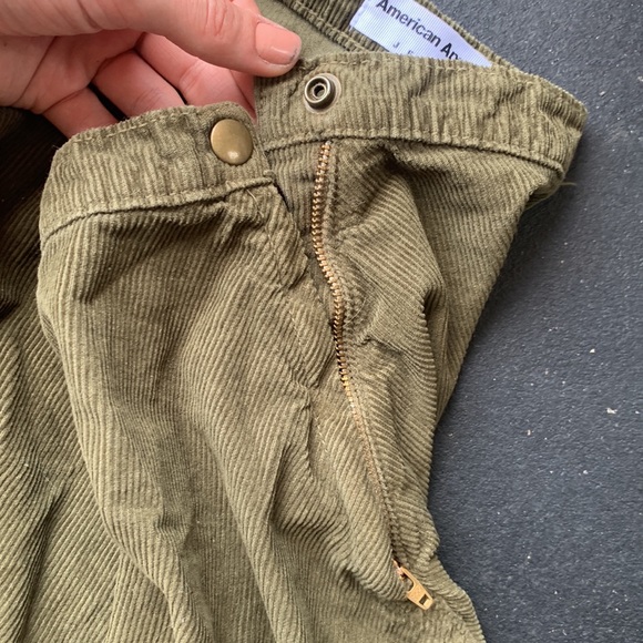 army green corduroy high wasted skirt - Picture 4 of 5
